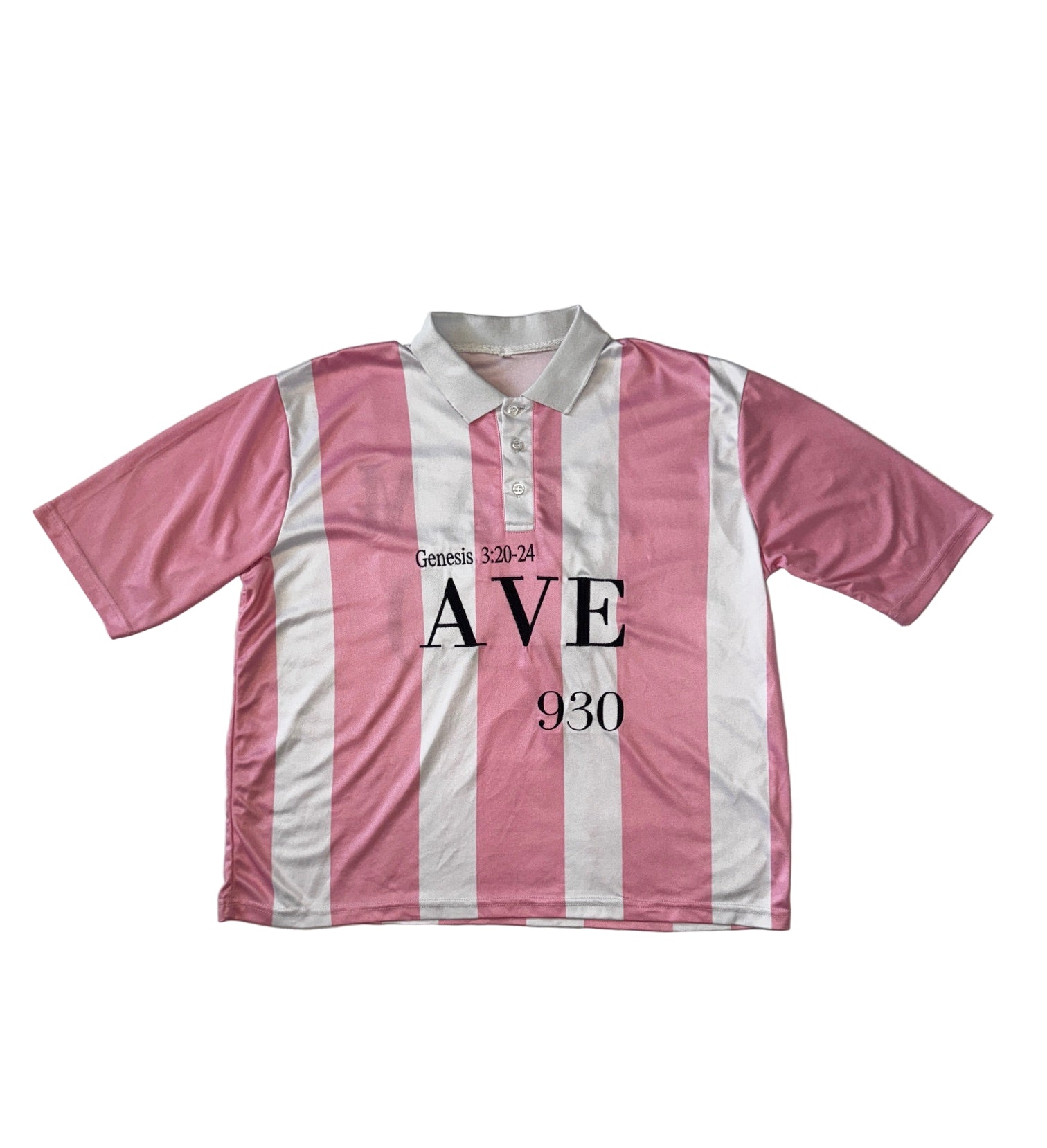 Pink and white striped Polo
